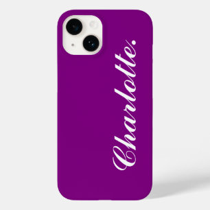 Ontwerp je eigen naam op deze Paarse Case-Mate iPhone 14 Hoesje