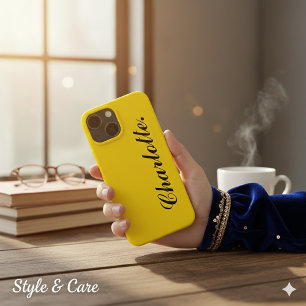 Ontwerp je eigen naam op dit goud iPhone 13 mini hoesje