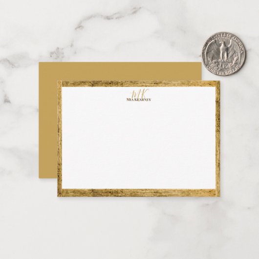 Ontwerp je eigen Note Kaart Creëer je eigen monogr Notitiekaartje (Voorkant / Achterkant in situ)