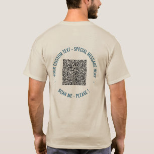 Ontwerp je eigen QR-code en aangepaste tekst T-shi T-shirt