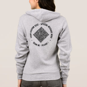 Ontwerp Je Eigen QR Code Hoodie met Aangepaste Tek