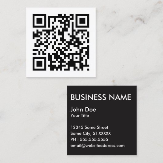 ontwerp je eigen QR code Vierkante Visitekaartje (Voorkant / Achterkant)