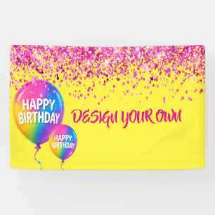 Ontwerp Je Eigen Regenboog Glitters Spandoek