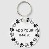 Ontwerp je eigen sleutelhanger Dog Paw Print Lijst (Voorkant)