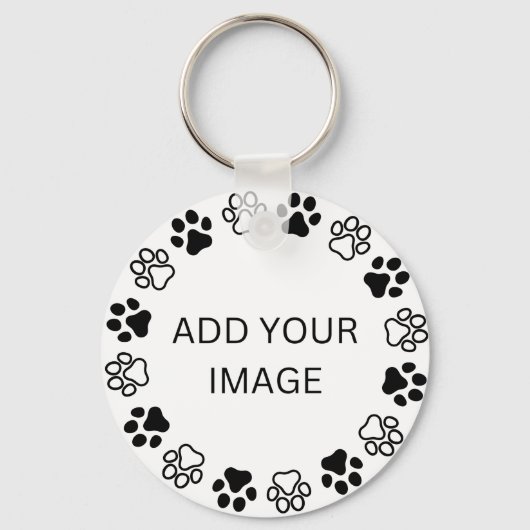 Ontwerp je eigen sleutelhanger Dog Paw Print Lijst (Voorkant)