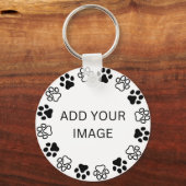 Ontwerp je eigen sleutelhanger Dog Paw Print Lijst (Voorkant)