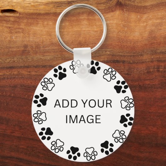 Ontwerp je eigen sleutelhanger Dog Paw Print Lijst (Voorkant)