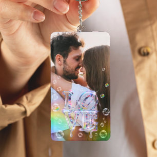 Ontwerp je eigen unieke leuke fotobel sleutelhanger