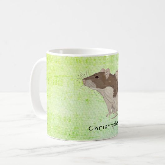 Ontwerp Jouw naam Rat. toevoegen Koffiemok (Voorkant links)