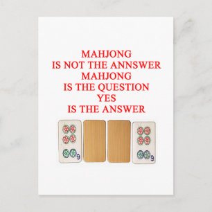 ontwerp mahjong speler briefkaart