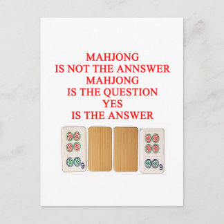 ontwerp mahjong speler briefkaart