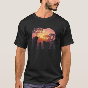 Ontwerp met dubbele belichting van olifantensilhou t-shirt