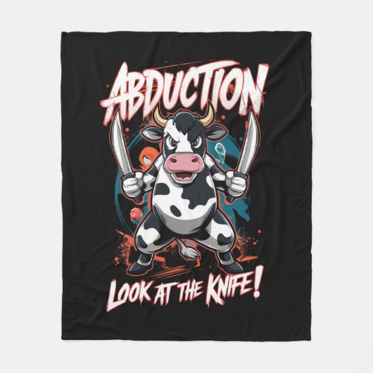 Ontwerp met een Koe karakter Fleece Deken (Voorkant)