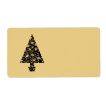 Ontwerp met een zwarte en gouden kerstboom.