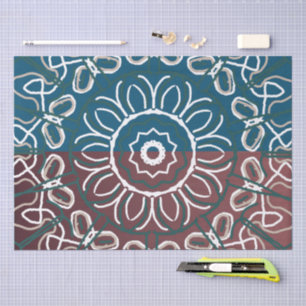 Ontwerp met halve Trendy Blue Mauve Lace Tissuepapier