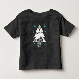 Ontwerp met kerstboomstructuur met een donkere kle kinder shirts