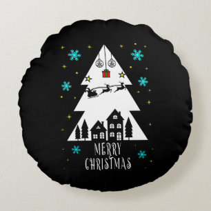 Ontwerp met kerstboomstructuur met een donkere kle rond kussen