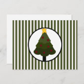 Ontwerp met kerstboomstructuur voor groene strepen feestdagenkaart (Voorkant / Achterkant)