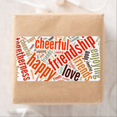 Ontwerp met positieve woorden etiket (Insitu)