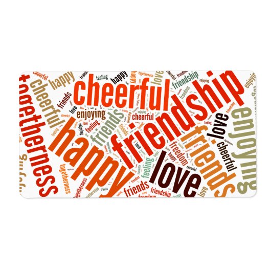 Ontwerp met positieve woorden etiket (Voorkant)