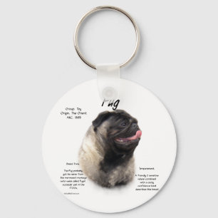 Ontwerp met puggeschiedenis sleutelhanger