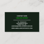 Ontwerp met pulssnelheid, EMT, Paramedic Visitekaartje (Achterkant)