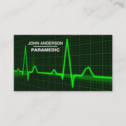 Ontwerp met pulssnelheid, EMT, Paramedic Visitekaartje (Voorkant)