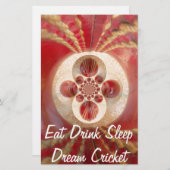 Ontwerp met rode cricketballen briefpapier (Voorkant / Achterkant)