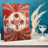 Ontwerp met rode cricketballen fotoplaat (Zijkant)