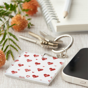 Ontwerp met rode holten sleutelhanger
