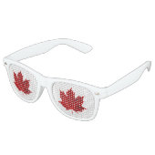 Ontwerp met rode Maple Leaf Retro Zonnebril (Gekanteld)