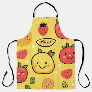 Ontwerp met schattig fruitpatroon thema schort