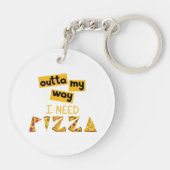 Ontwerp met tekst op mijn manier Ik heb pizza nodi Sleutelhanger (Achterkant)