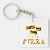 Ontwerp met tekst op mijn manier Ik heb pizza nodi Sleutelhanger (Voorkant)