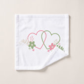 Ontwerp met twee harten bad handdoek (Wasdoekje)