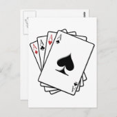 Ontwerp met vier tapekaarten briefkaart (Voorkant / Achterkant)