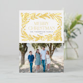 Ontwerp met vrolijk kerstcadeau voor lijst folie feestdagenkaart (Staand Voorkant)