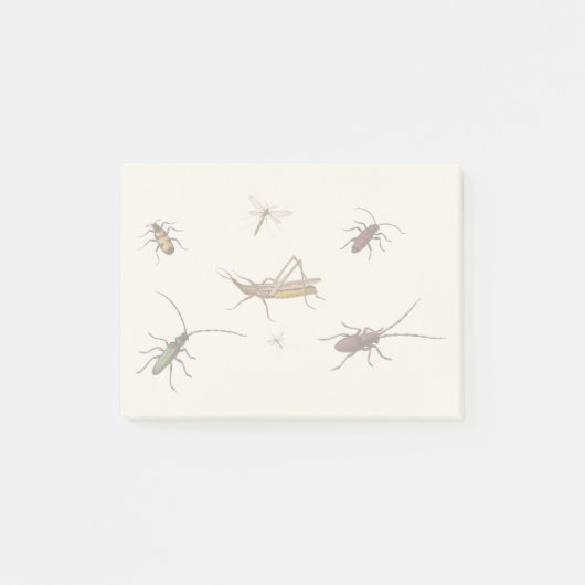  ontwerp met zeven verschillende insecten post-it® notes (Voorkant)
