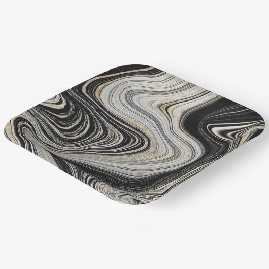 Ontwerp met zwart en goudgrijs papieren bordje (Gebogen)