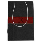 Ontwerp met zwart en rood leder medium cadeauzakje (Voorkant)