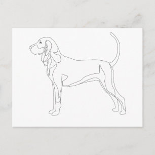 Ontwerp met zwart en tan Coonhound Ready naar kleu Briefkaart