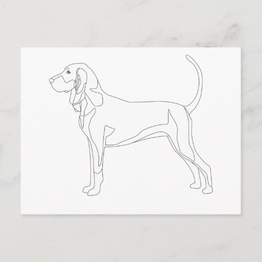 Ontwerp met zwart en tan Coonhound Ready naar kleu Briefkaart (Voorkant)
