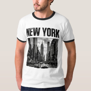Ontwerp met zwart-wit afbeelding van New York T-shirt