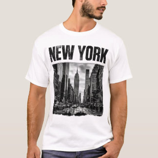Ontwerp met zwart-wit afbeelding van New York T-shirt