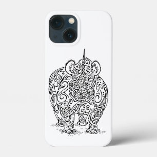 Ontwerp met zwarte rhino iPhone 13 mini hoesje
