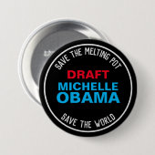 Ontwerp MICHELLE OBAMA 2024 Campagne Ronde Button 7,6 Cm (Voorkant /achterkant)