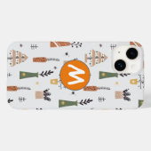ontwerp monogrammen initiaal pijnboomboom Case-Mate iPhone case (Achterkant (horizontaal))
