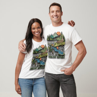 Ontwerp Natuur landschap met een inspirerend citaa T-shirt