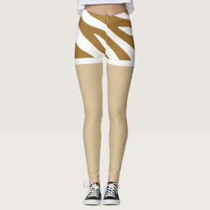  ontwerp nep shorts Bruin en wit Leggings