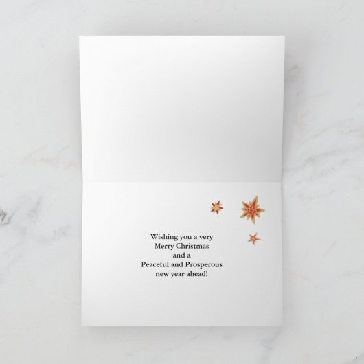 Ontwerp op basis van kerstdroog en heldere tekst feestdagen kaart (Binnen)